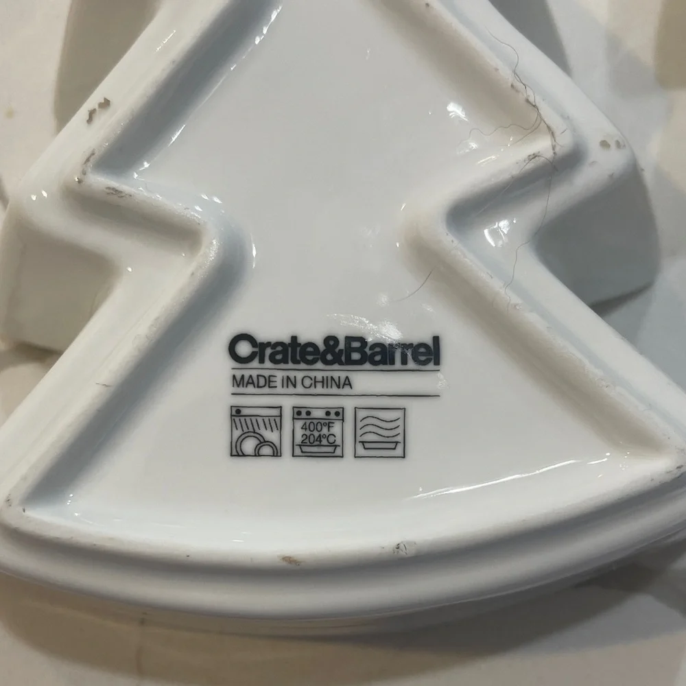 Crate&Barrel White Tree-Shaped Dishes